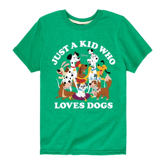 Disney Classics - Cats & Dogs - Just A Kid Who Loves Dogs - Toddler And Youth Short Sleeve Graphic T-Shirt