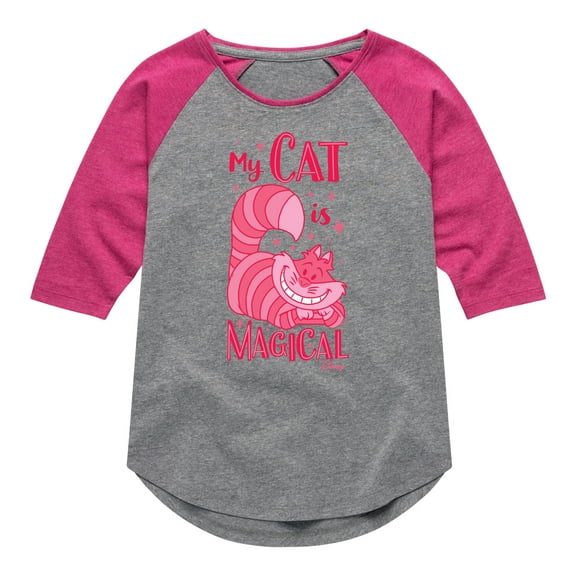 Disney Classics - Cats & Dogs - My Cat Is Magical  - Toddler And Youth Girls Raglan Graphic T-Shirt