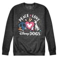 thumbnail image 1 of Disney Classics - Cats & Dogs - Peace Love Disney Dogs - Men's Crew Neck Fleece Pullover, 1 of 5