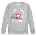 thumbnail image 1 of Disney Classics - Cats & Dogs - Peace Love Disney Dogs - Men's Crew Neck Fleece Pullover, 1 of 5