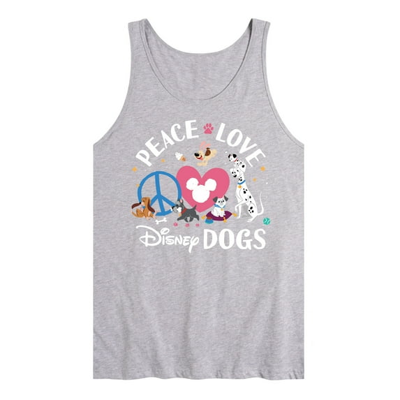 Disney Classics - Cats & Dogs - Peace Love Disney Dogs - Men's Jersey Tank Top