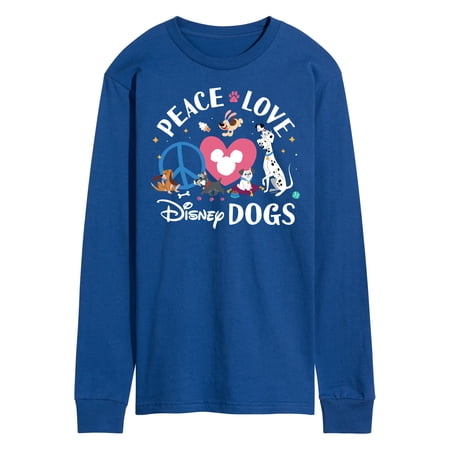 Disney Classics - Cats & Dogs - Peace Love Disney Dogs - Men's Long Sleeve T-Shirt