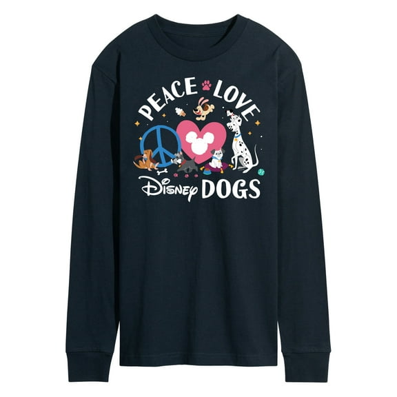 Disney Classics - Cats & Dogs - Peace Love Disney Dogs - Men's Long Sleeve T-Shirt