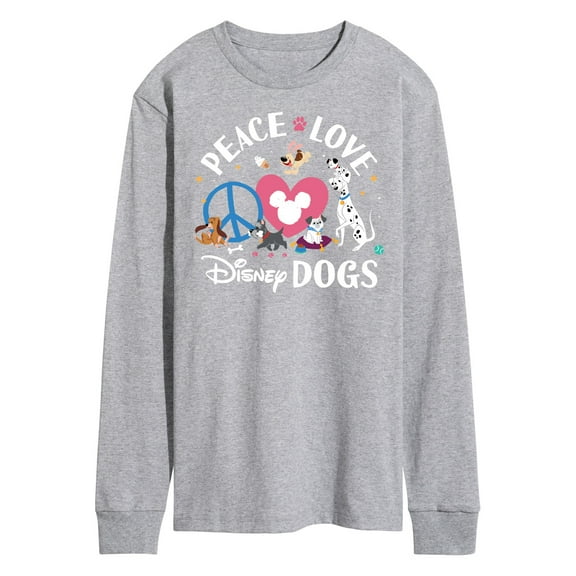 Disney Classics - Cats & Dogs - Peace Love Disney Dogs - Men's Long Sleeve T-Shirt