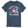 thumbnail image 1 of Disney Classics - Cats & Dogs - Peace Love Disney Dogs - Men's Short Sleeve Graphic T-Shirt, 1 of 4
