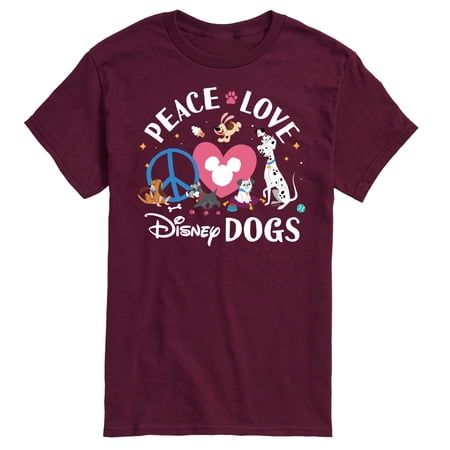 Disney Classics - Cats & Dogs - Peace Love Disney Dogs - Men's Short Sleeve Graphic T-Shirt