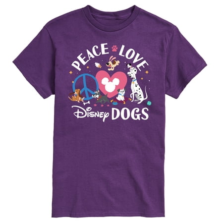 Disney Classics - Cats & Dogs - Peace Love Disney Dogs - Men's Short Sleeve Graphic T-Shirt