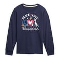 thumbnail image 1 of Disney Classics - Cats & Dogs - Peace Love Disney Dogs - Toddler And Youth Long Sleeve Graphic T-Shirt, 1 of 5