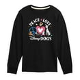 thumbnail image 1 of Disney Classics - Cats & Dogs - Peace Love Disney Dogs - Toddler And Youth Long Sleeve Graphic T-Shirt, 1 of 5
