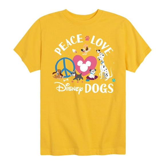 Disney Classics - Cats & Dogs - Peace Love Disney Dogs - Toddler And Youth Short Sleeve Graphic T-Shirt