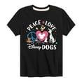 thumbnail image 1 of Disney Classics - Cats & Dogs - Peace Love Disney Dogs - Toddler And Youth Short Sleeve Graphic T-Shirt, 1 of 5