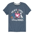 thumbnail image 1 of Disney Classics - Cats & Dogs - Peace Love Disney Dogs - Toddler And Youth Short Sleeve Graphic T-Shirt, 1 of 5