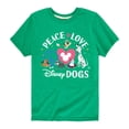 thumbnail image 1 of Disney Classics - Cats & Dogs - Peace Love Disney Dogs - Toddler And Youth Short Sleeve Graphic T-Shirt, 1 of 5