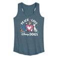 thumbnail image 1 of Disney Classics - Cats & Dogs - Peace Love Disney Dogs - Women's Racerback Tank Top, 1 of 5