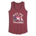 thumbnail image 1 of Disney Classics - Cats & Dogs - Peace Love Disney Dogs - Women's Racerback Tank Top, 1 of 5