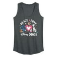 thumbnail image 1 of Disney Classics - Cats & Dogs - Peace Love Disney Dogs - Women's Racerback Tank Top, 1 of 5