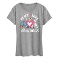 thumbnail image 1 of Disney Classics - Cats & Dogs - Peace Love Disney Dogs - Women's Short Sleeve Graphic T-Shirt, 1 of 5