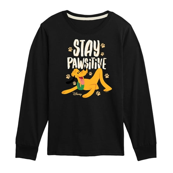 Disney Classics - Cats & Dogs - Stay Pawsitive - Toddler And Youth Long Sleeve Graphic T-Shirt
