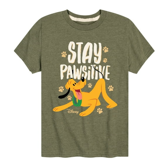 Disney Classics - Cats & Dogs - Stay Pawsitive - Toddler And Youth Short Sleeve Graphic T-Shirt