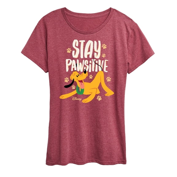 Disney Classics - Cats & Dogs - Stay Pawsitive - Women's Short Sleeve Graphic T-Shirt