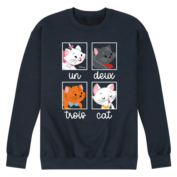 Disney Classics - Cats & Dogs - Un Deux Trois Cat - Men's Crew Neck Fleece Pullover