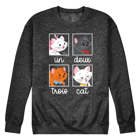 Disney Classics - Cats & Dogs - Un Deux Trois Cat - Men's Crew Neck Fleece Pullover