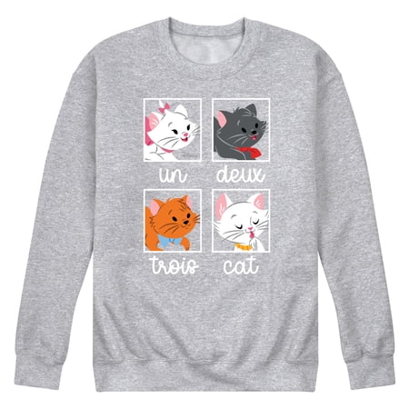 Disney Classics - Cats & Dogs - Un Deux Trois Cat - Men's Crew Neck Fleece Pullover