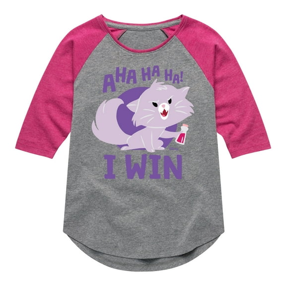 Disney Classics - Cats & Dogs - Yzma Cat I Win - Toddler And Youth Girls Raglan Graphic T-Shirt