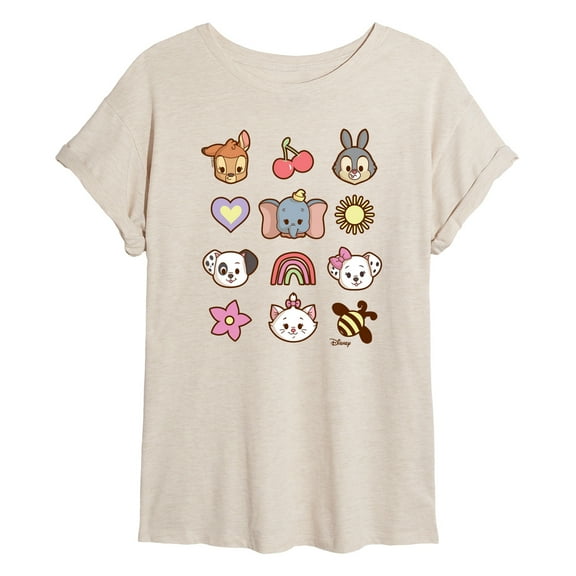 Disney Classics - Character Group With Icons - Women's Oversized T-Shirt