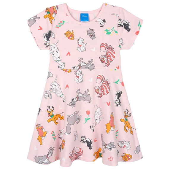 Disney Classics Cheshire Cat Pluto Figaro French Terry Dress Toddler to Big Kid