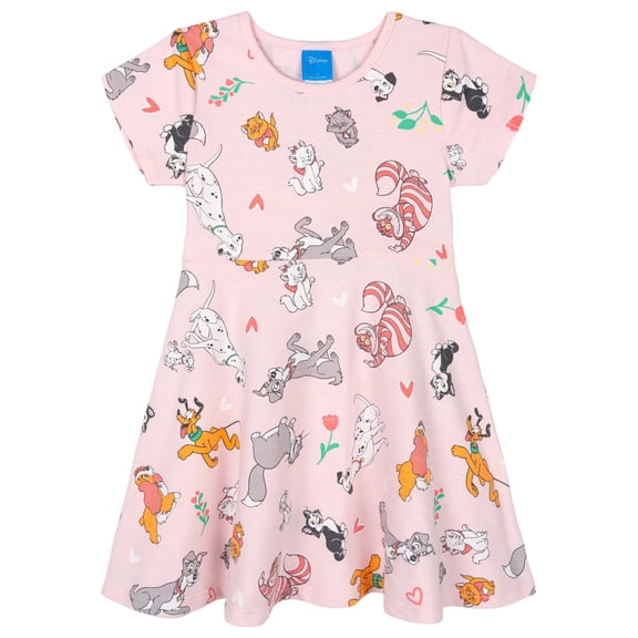 Disney Classics Cheshire Cat Pluto Figaro French Terry Dress Toddler to Big Kid