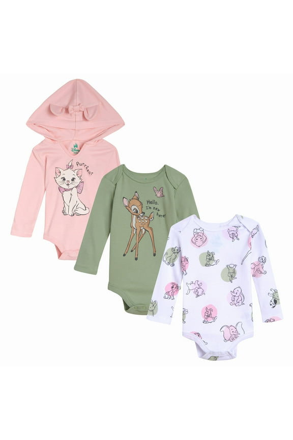 Classics Dumbo Bambi Simba 3 Pack Cosplay Bodysuits Newborn to Infant