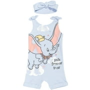 Disney Dumbo Toddler Girls' Sleeveless Romper and Headband Set Lavender