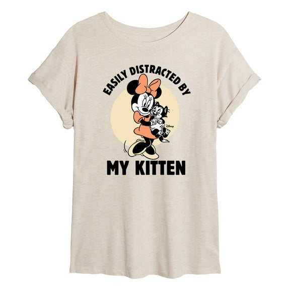 Disney Classics - Easily Distracted By Kittens Minnie - Women's Oversized T-Shirt