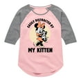 thumbnail image 1 of Disney Classics - Easily Distracted By Kittens Minnie - Toddler & Youth Girls Raglan Graphic T-Shirt, 1 of 4
