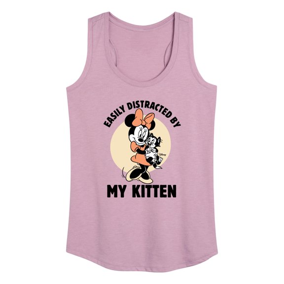 Disney Classics - Easily Distracted By Kittens Minnie - Women's Racerback Tank Top