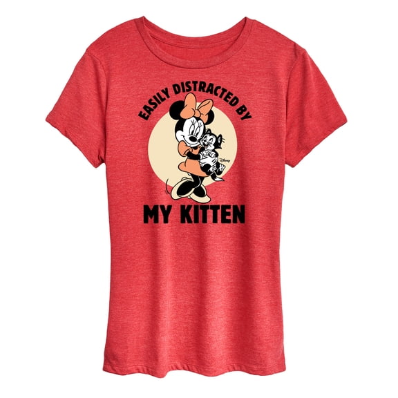 Disney Classics - Easily Distracted By Kittens Minnie - Women's Short Sleeve Graphic T-Shirt