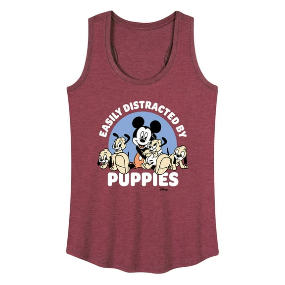 Disney Classics - Easily Distracted By Puppies - Women's Racerback Tank Top