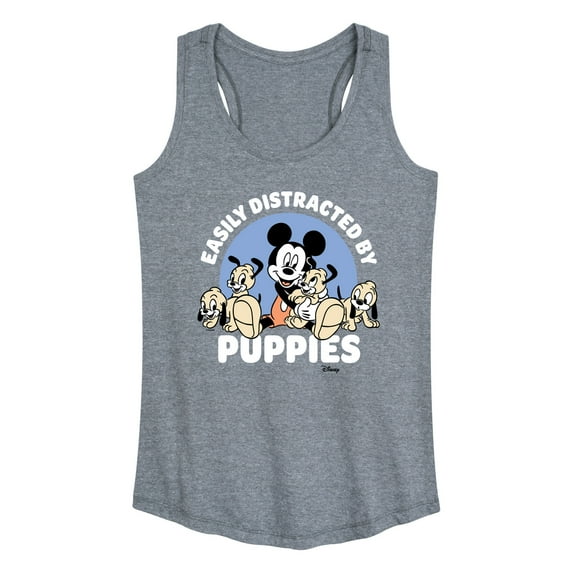 Disney Classics - Easily Distracted By Puppies - Women's Racerback Tank Top