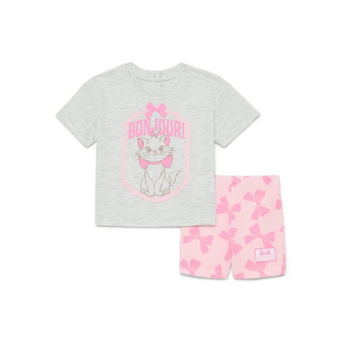 Disney Classics Marie Baby Girls Graphic Tee and Shorts Set, 2-Piece, Sizes 0/3M-24M