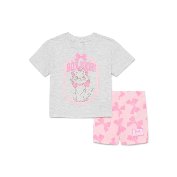 Disney Classics Marie Baby Girls Graphic Tee and Shorts Set, 2-Piece, Sizes 0/3M-24M