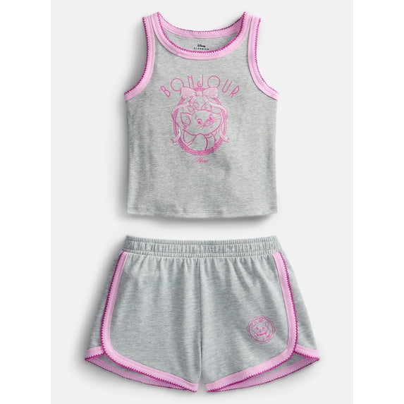 Disney Classics Marie Girls Graphic Tank Top and Matching Shorts Set, 2-Piece, Sizes 4-16