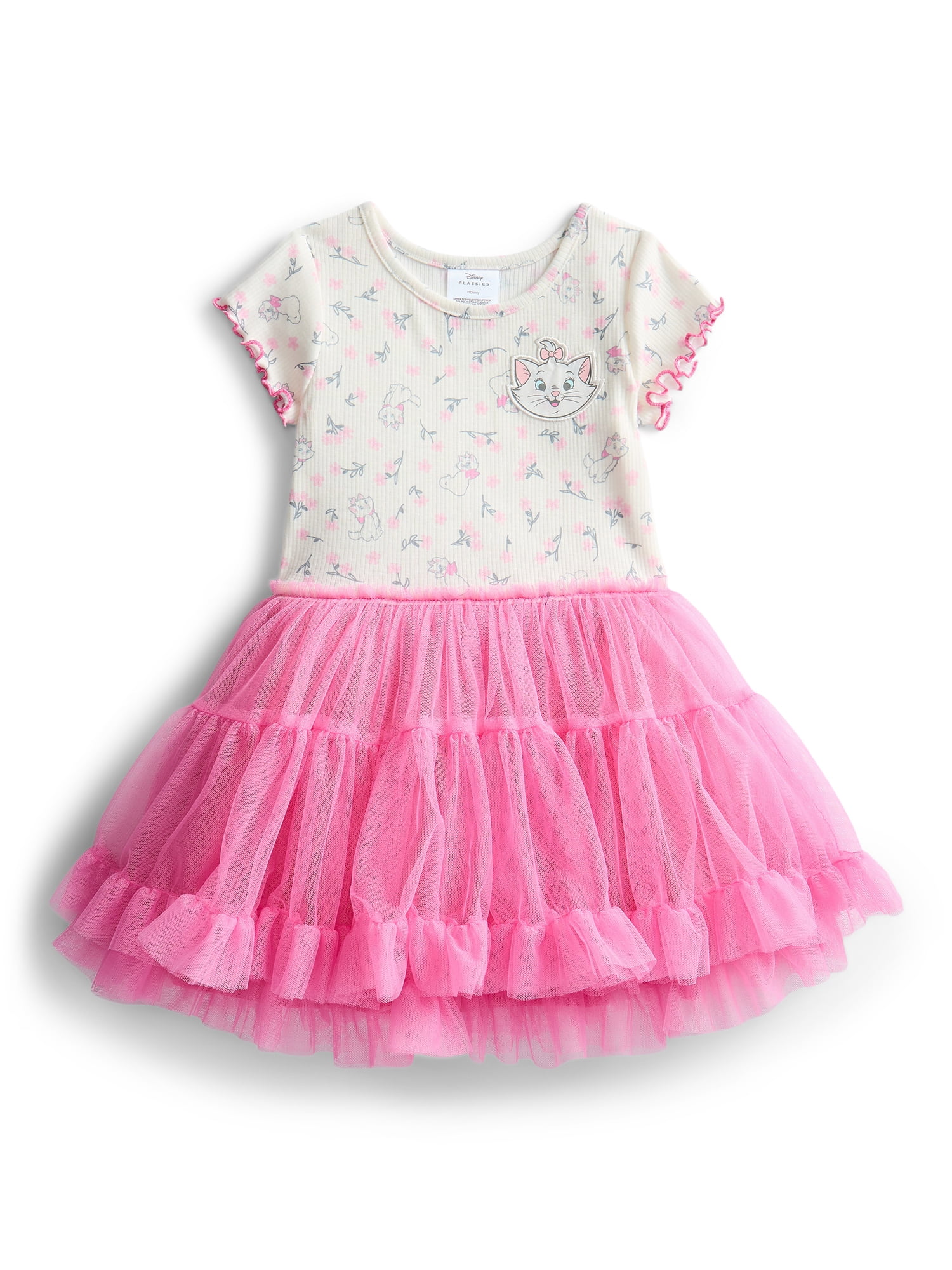 Disney Classics Marie Toddler Girls Graphic Tutu Dress with Short Sleeves, Sizes 12M-5T