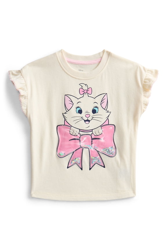 Classics Marie Toddler Girls Ruffle Graphic Tee with Short Sleeves, Sizes 12M-5T