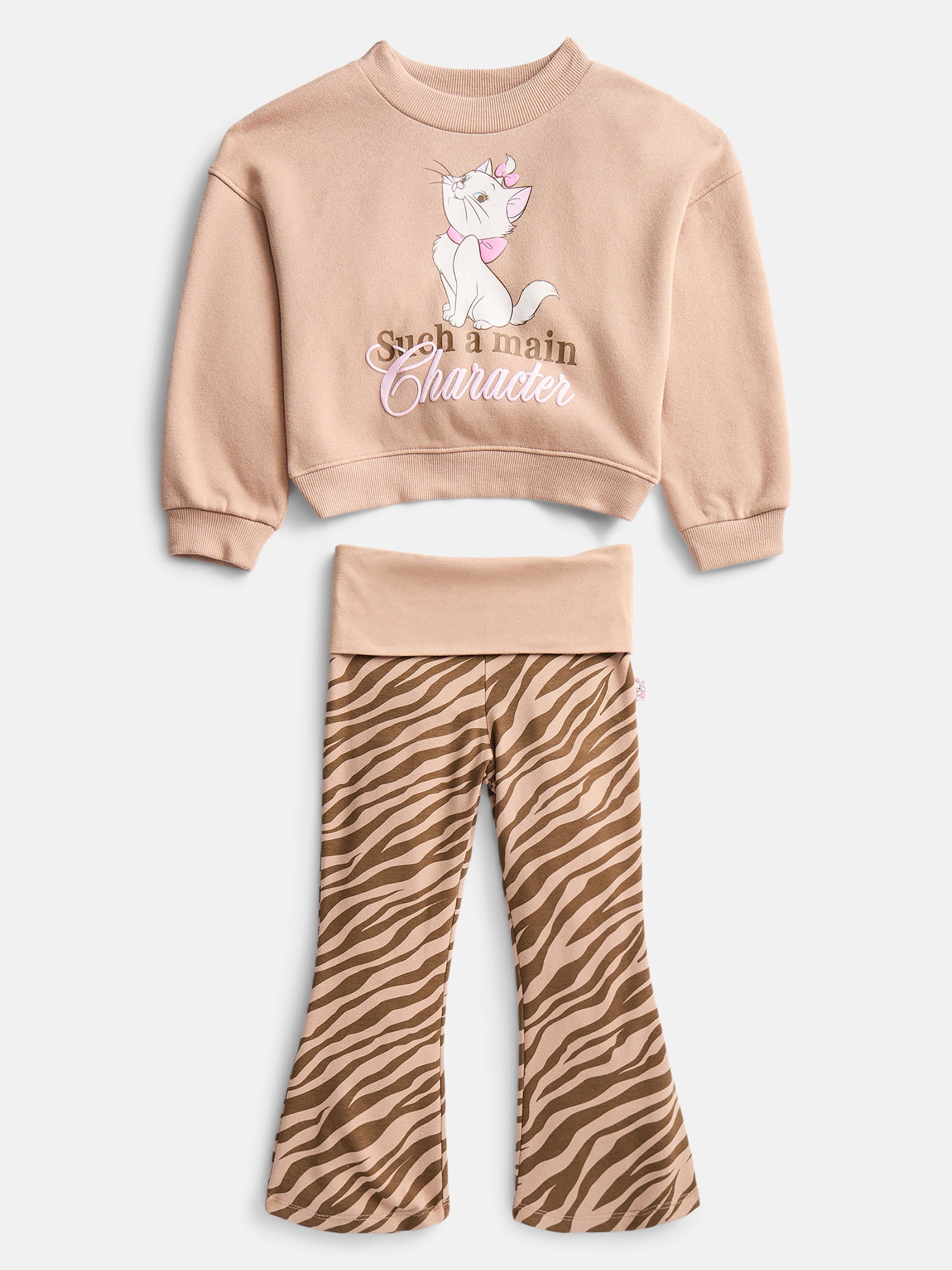 Disney Classic Marie Toddler Girls Allover Print Top and Flared Leggings Set, 2-Piece, Sizes 12M-5T