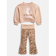 Disney Classic Marie Toddler Girls Allover Print Top and Flared Leggings Set, 2-Piece, Sizes 12M-5T