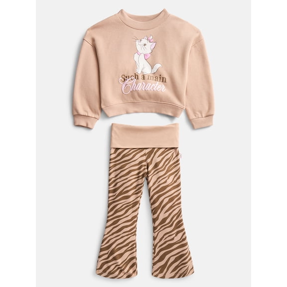 Disney Classic Marie Toddler Girls Allover Print Top and Flared Leggings Set, 2-Piece, Sizes 12M-5T