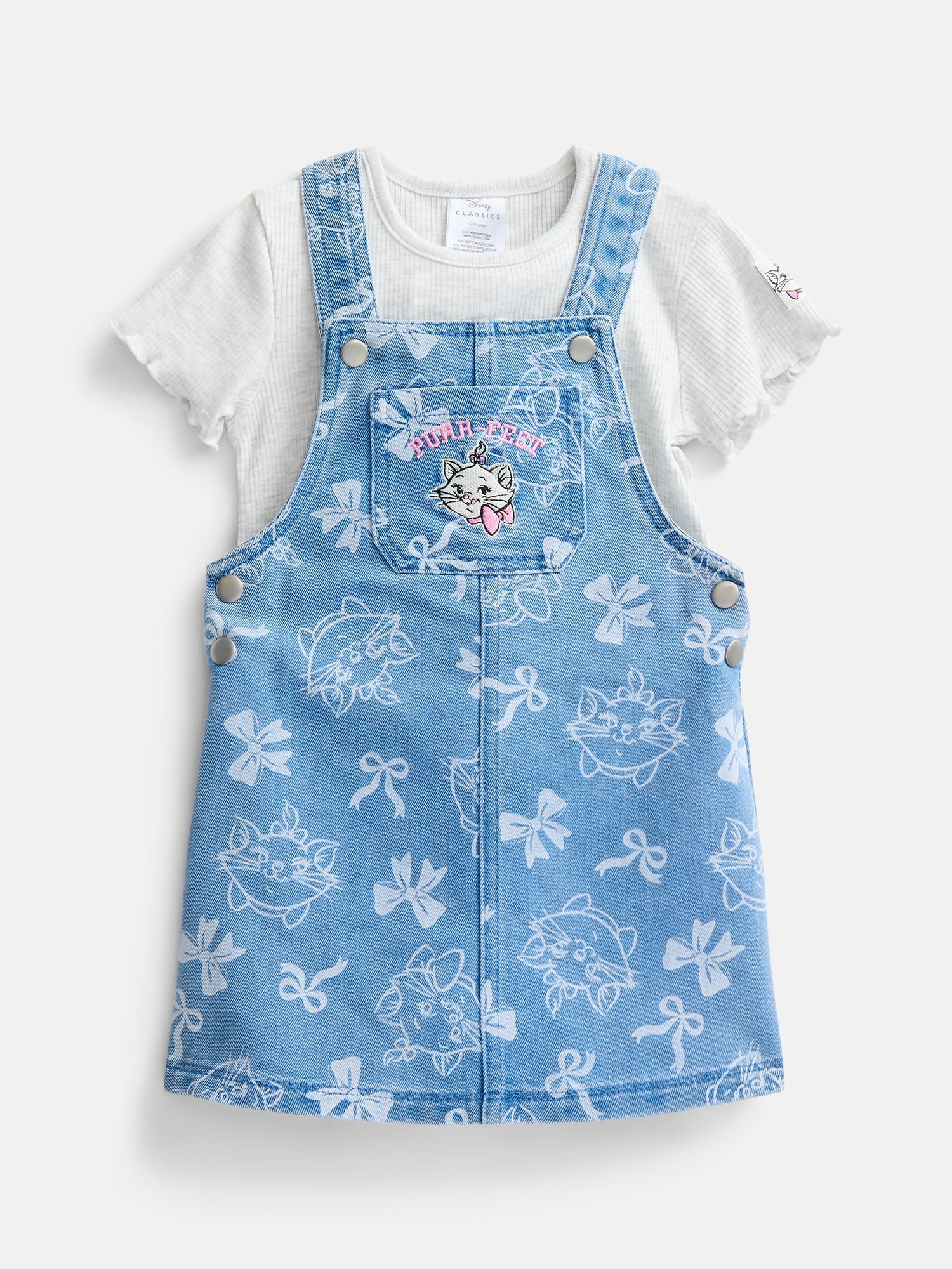 Disney Marie Toddler Girls Short Sleeve Tee and Cotton Skirtall Set, 2 Piece, Sizes 12M-5T