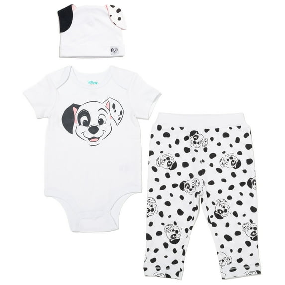 Disney Classics Patch Bodysuit, Pants and Hat 3 Piece Outfit Set Newborn to Infant