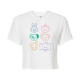 thumbnail image 1 of Disney Classics - Stacked Outline Faces - Juniors Cropped Cotton Blend T-Shirt, 1 of 5